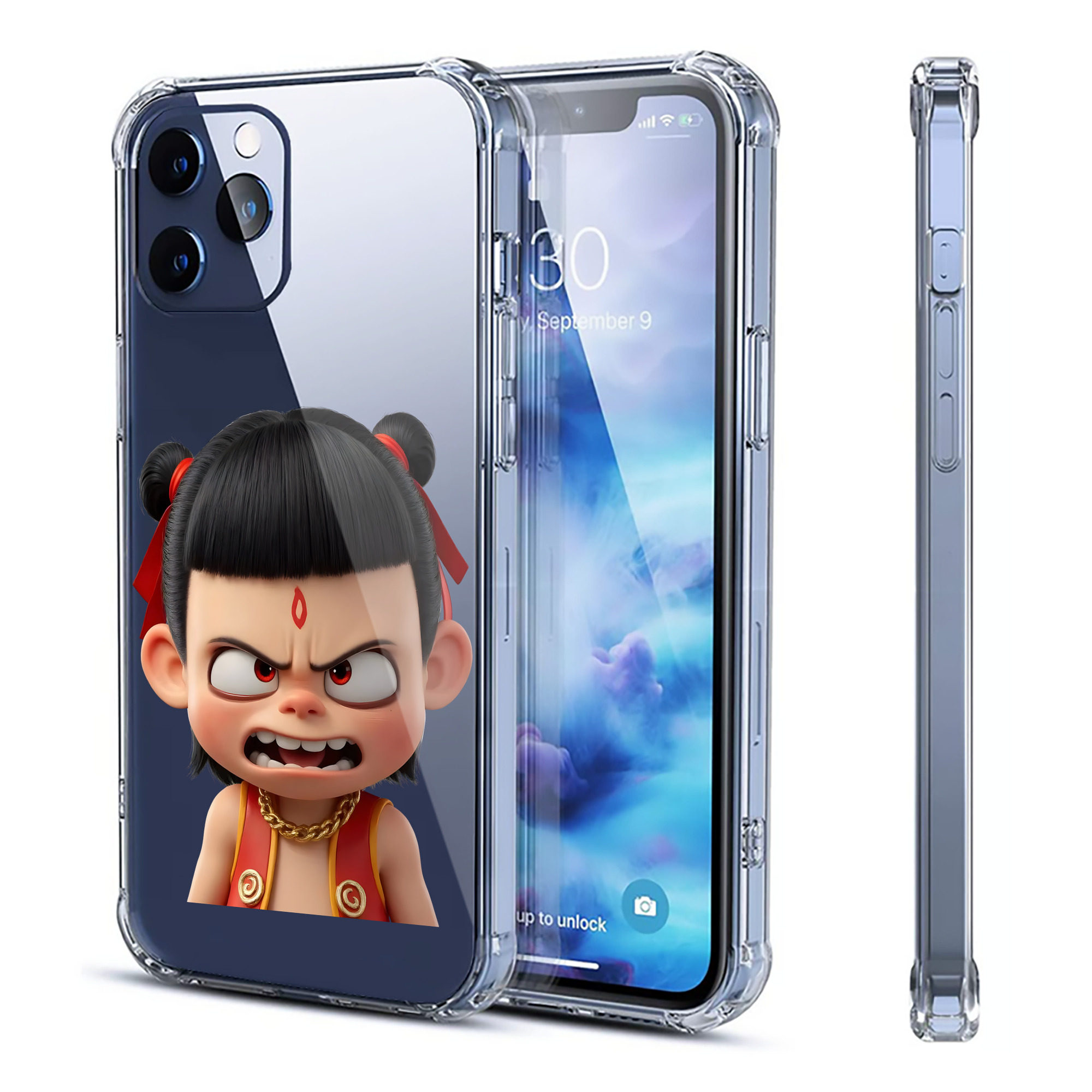 （画像用） Ne Zha 2 ナタ 魔童の大暴れ 【iPhone 12シリーズ対応】透明スマホケース（クリアソフトケース）